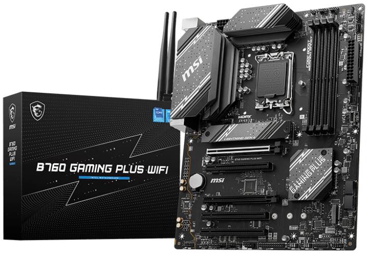 Материнская плата MSI B760 GAMING PLUS WIFI, LGA1700, (HDMI, DP), 4xDDR V, ATX