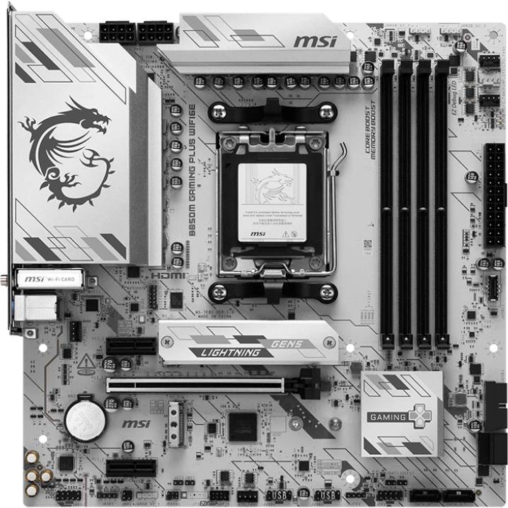 Материнская плата MSI B850M GAMING PLUS WIFI6E, AM5, (DP, HDMI), 4xDDR V, mATX
