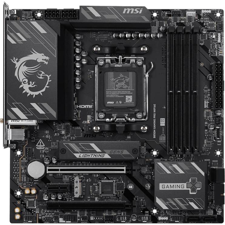 Материнская плата MSI B850M GAMING PRO WIFI6E, AM5, (DP, HDMI), 4xDDR V, mATX