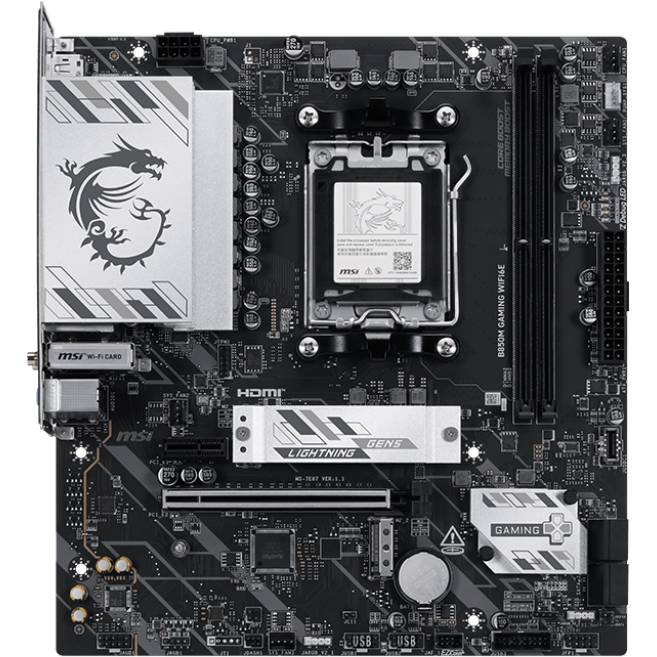 Материнская плата MSI B850M GAMING WIFI6E, AM5, (DP, HDMI), 2xDDR V, mATX