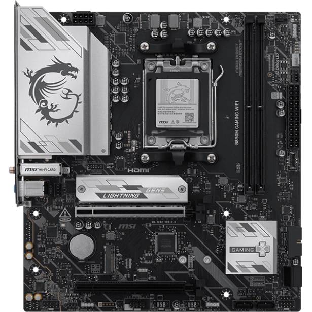 Материнская плата MSI B850M GAMING WIFI, AM5, (DP, HDMI), 2xDDR V, mATX