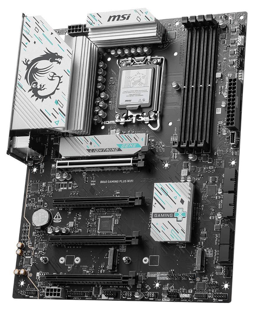 Материнская плата MSI B860 GAMING PLUS WIFI, LGA1851, (HDMI, DP), 4xDDR V, ATX