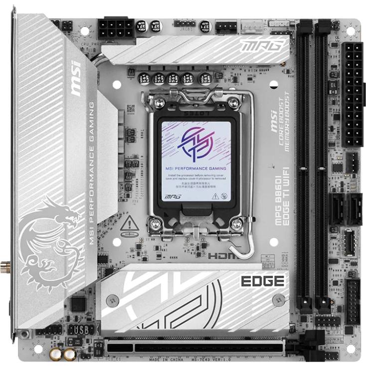 Материнская плата MSI MPG B860I EDGE TI WIFI, LGA1851, (HDMI), 4xDDR V, mini-ITX