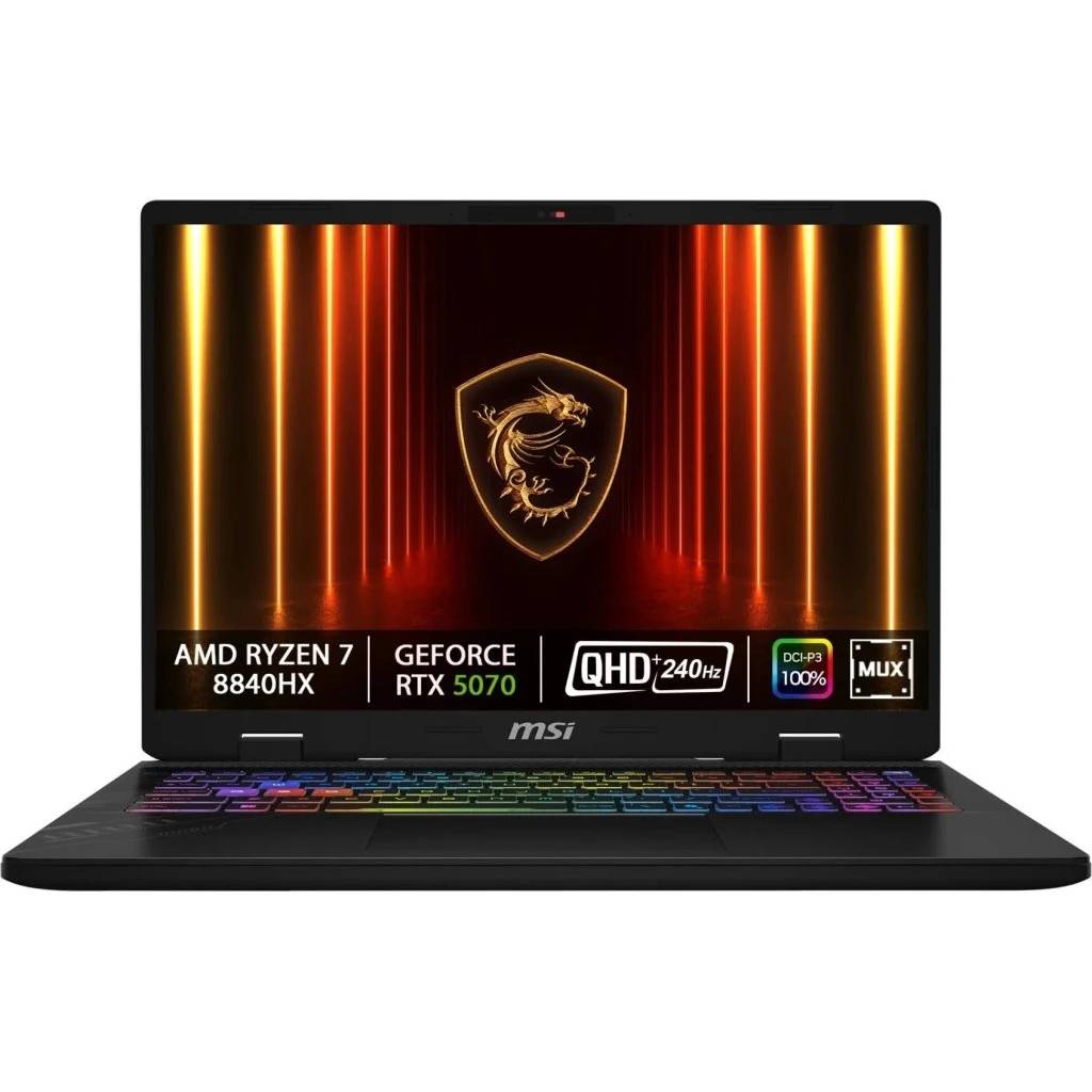 Ноутбук MSI Crosshair 16 HX D8WGKG-078XRU, 16" IPS, Ryzen 7 8840HX/ 32Gb/ 1TbSSD/ RTX 5070 8Gb/ Gray (9S7-15PL21-078)
