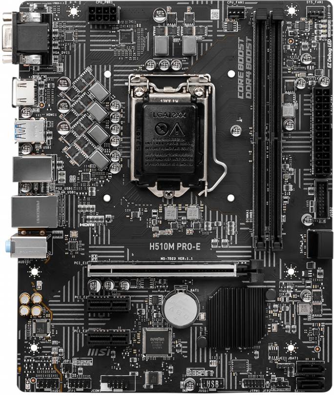 Материнская плата MSI H510M PRO-E, LGA1200, (VGA, HDMI), 2xDDR IV, mATX