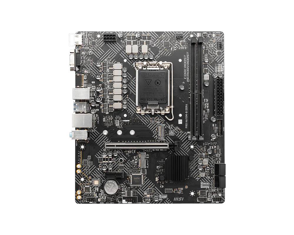 Материнская плата MSI PRO H610M-B DDR4, LGA1700, (VGA, HDMI), 2xDDR IV, mATX (ТОЛЬКО В СОСТАВЕ ПЭВМ)