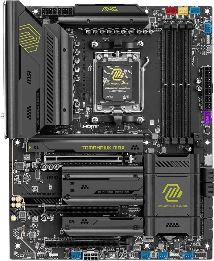 Материнская плата MSI MAG B850 TOMAHAWK MAX WIFI, AM5, (HDMI), 4xDDR V, ATX