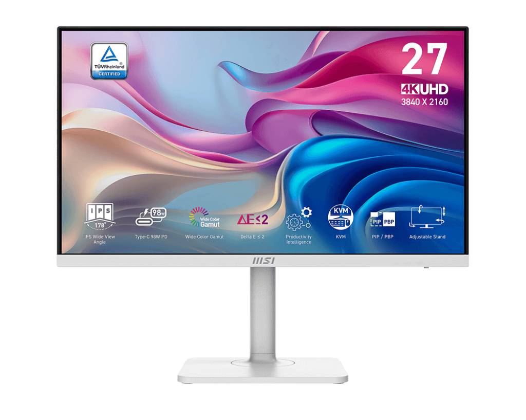 Монитор 27" MSI Modern MD272UPHW, 3840x2160, IPS, 60Hz, Speakers (2xHDMI, DP, USB Type-C)