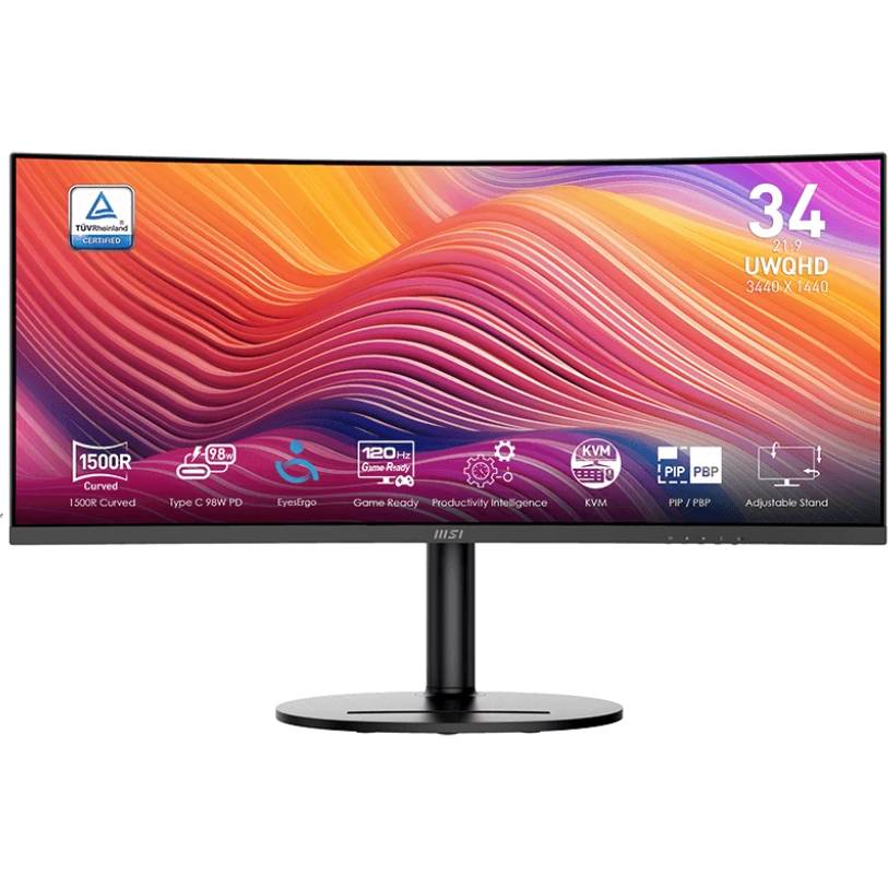 Монитор 34" MSI Modern MD342CQP, 3440x1440, VA, 120Hz, Speakers (2xHDMI, DP, USB Type-C) (9S6-3PC59H-031)
