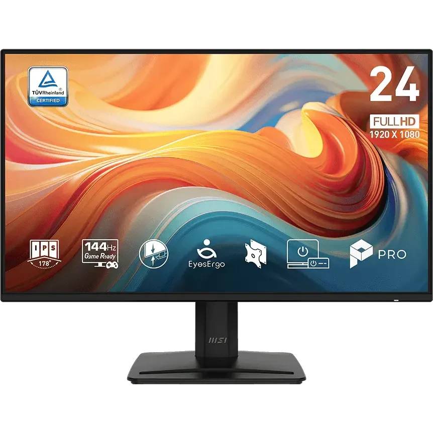 Монитор 23.8" MSI Pro MP242 E14A, 1920x1080, IPS, 144Hz, Speakers (VGA, HDMI, DP)