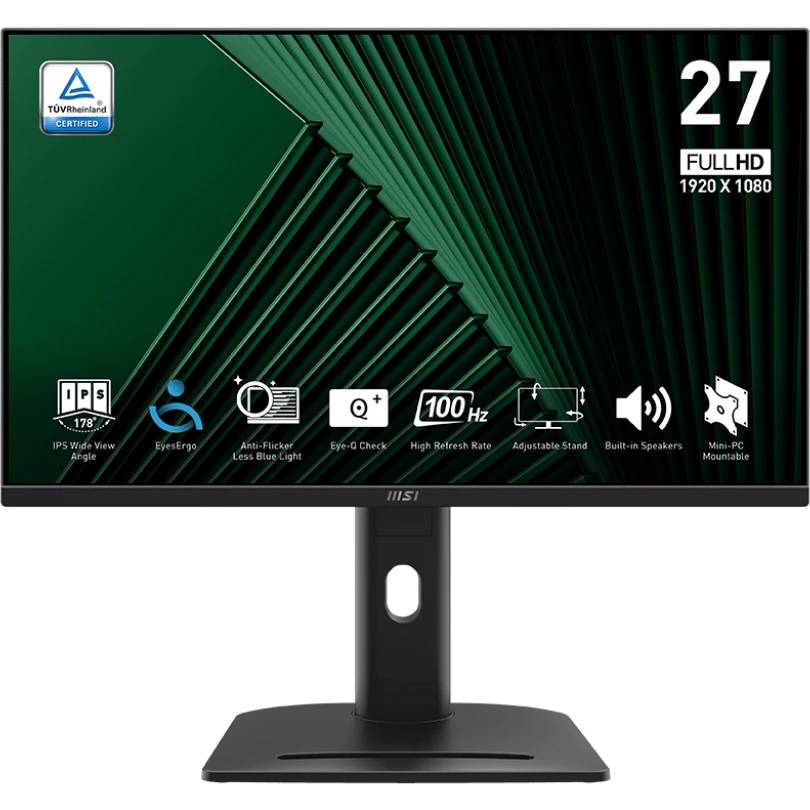 Монитор 27" MSI Pro MP275PG, 1920x1080, IPS, 100Hz, Speakers (HDMI, DP, VGA)