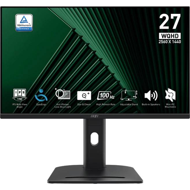 Монитор 27" MSI Pro MP275QPG, 2560x1440, IPS, 100Hz, Speakers (2xHDMI, DP) (9S6-3PC39M-069)