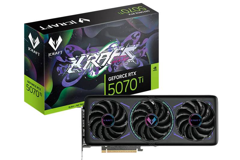 Видеокарта GeForce RTX 5070 Ti, 16Gb GDDR7 256bit, MAXSUN RTX 5070 Ti MS-RTX5070Ti iCraft OC16G, RTL