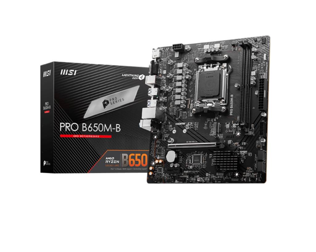 Материнская плата MSI PRO B650M-B, AM5, (VGA, HDMI), 2xDDR V, mATX