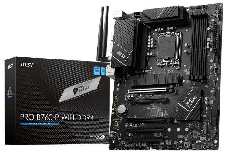 Материнская плата MSI PRO B760-P WIFI DDR4, LGA1700, (VGA, HDMI), 4xDDR IV, ATX