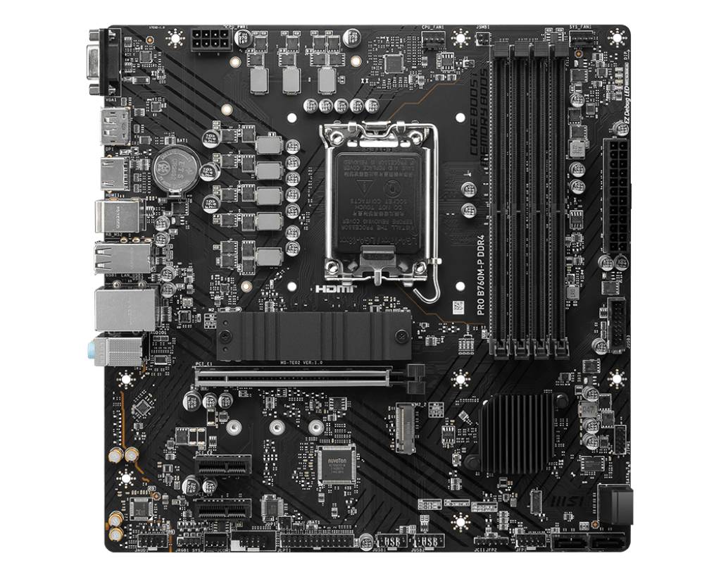 Материнская плата MSI PRO B760M-P DDR4, LGA1700, (VGA, HDMI, DP), 4xDDR IV, mATX, OEM