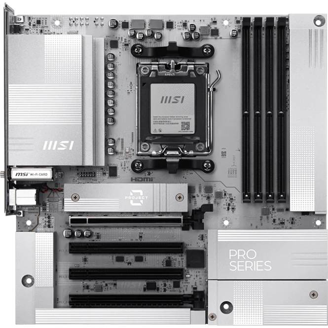 Материнская плата MSI PRO B850M-A WIFI PZ, AM5, (HDMI, DP), 4xDDR V, mATX