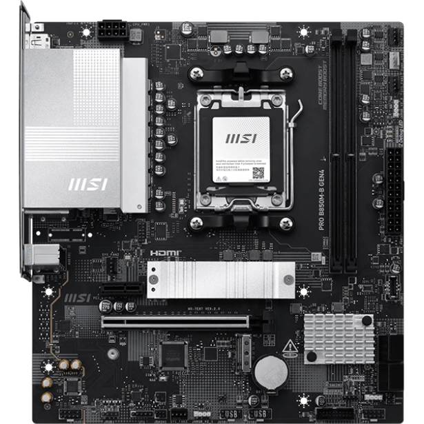 Материнская плата MSI PRO B850M-B GEN4, AM5, (HDMI, DP), 2xDDR V, mATX