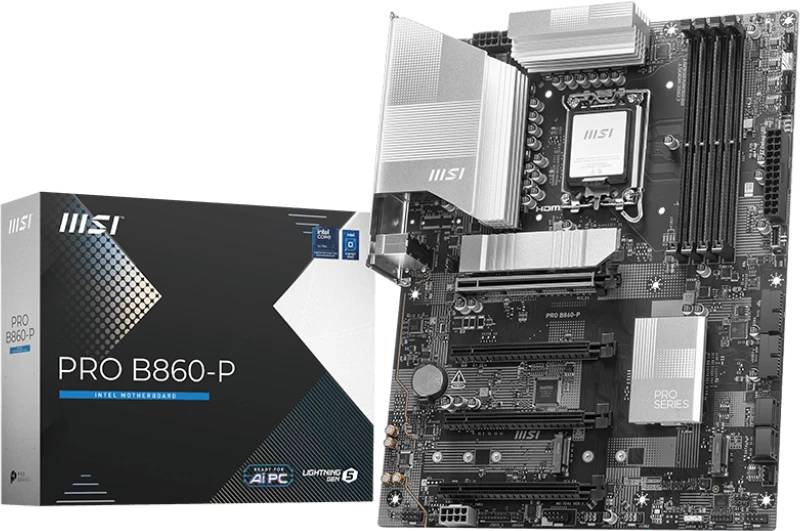 Материнская плата MSI PRO B860-P, LGA1851, (HDMI, DP), 4xDDR V, ATX