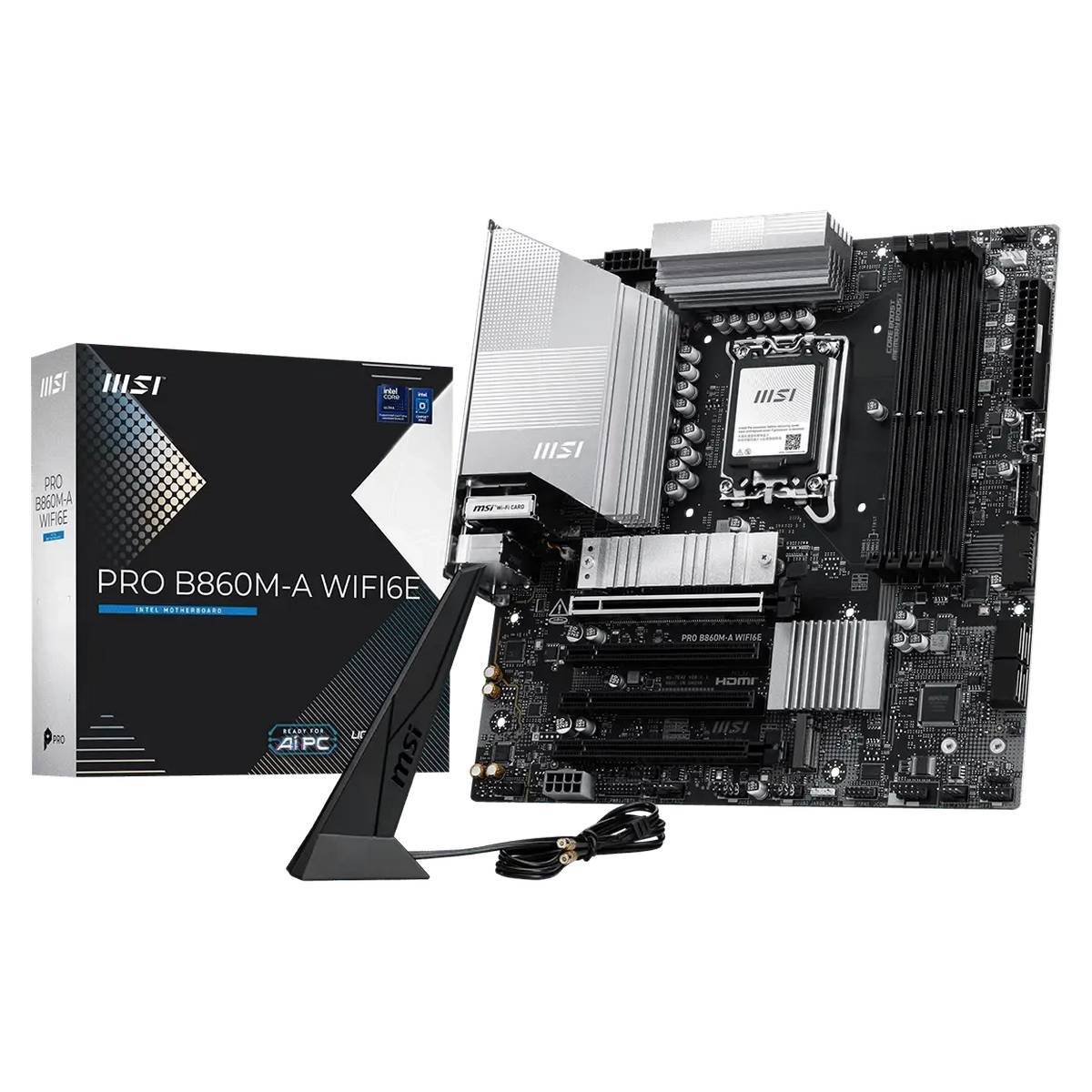 Материнская плата MSI PRO B860M-A WIFI6E, LGA1851, (HDMI, DP), 4xDDR V, mATX