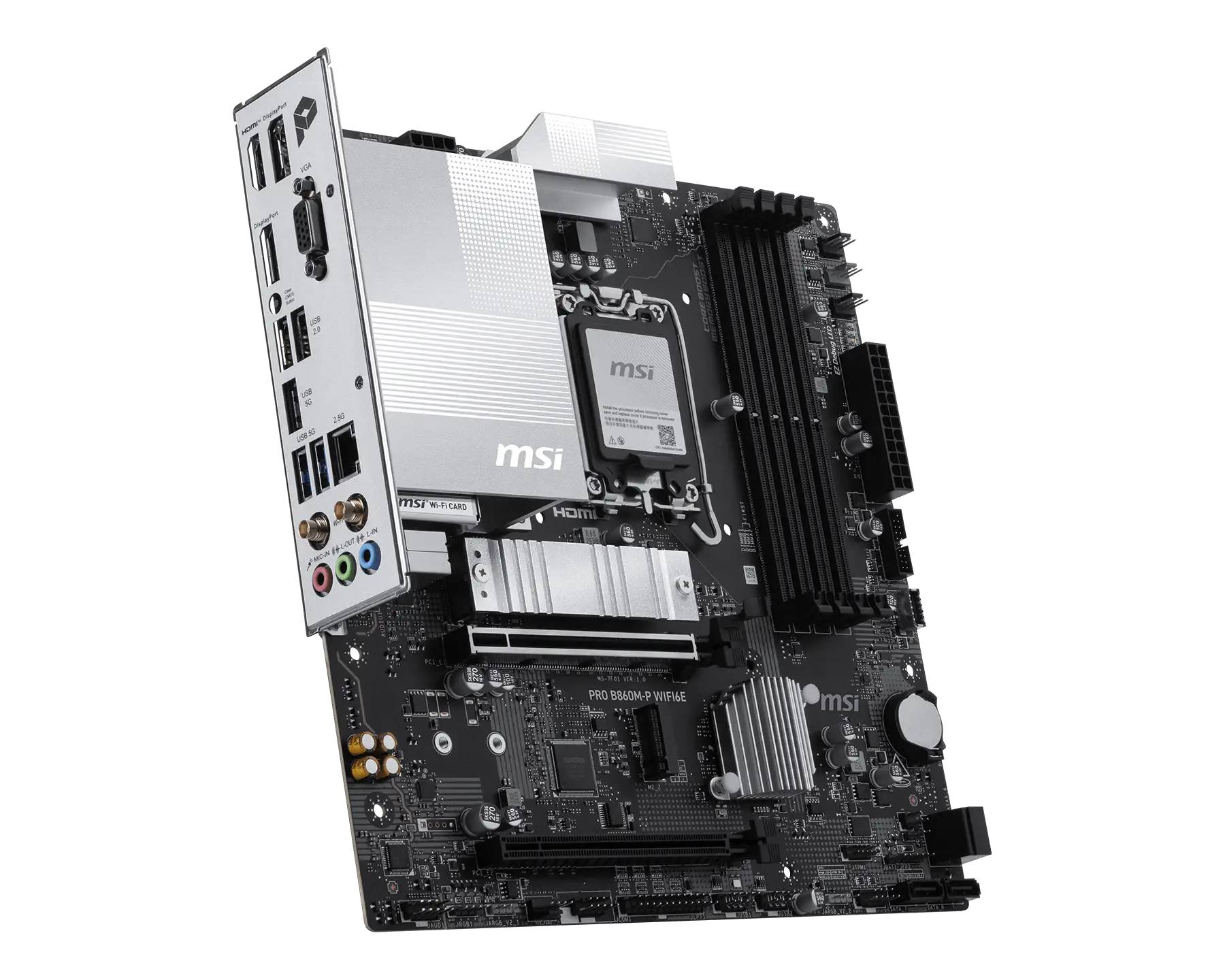 Материнская плата MSI PRO B860M-P WIFI6E, LGA1851, (HDMI, 2xDP, VGA), 4xDDR V, mATX