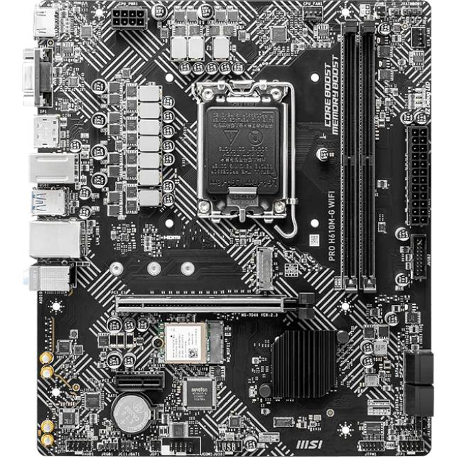 Материнская плата MSI PRO H610M-G WIFI, LGA1700, (VGA, HDMI, DP), 2xDDR V, mATX