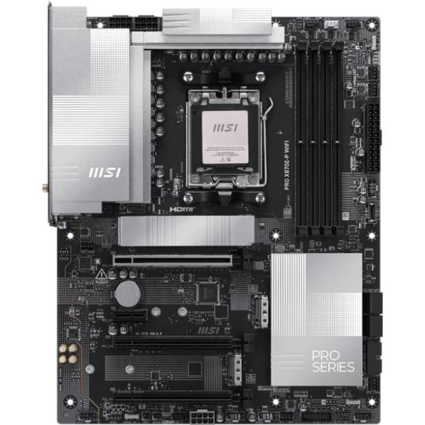 Материнская плата MSI PRO X870E-P WIFI, AM5, (HDMI), 4xDDR V, ATX