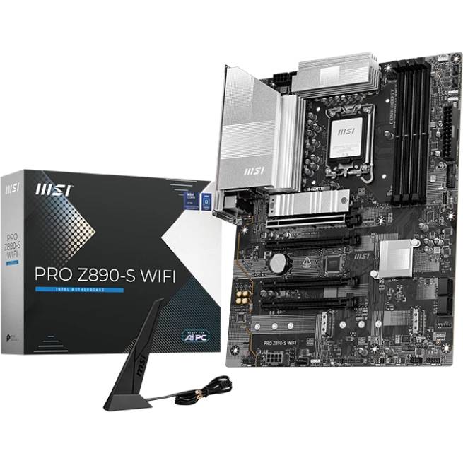 Материнская плата MSI PRO Z890-S WIFI, LGA1851, (HDMI, DP), 4xDDR V, ATX