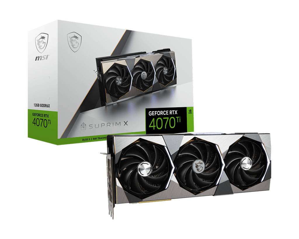 Видеокарта GeForce RTX 4070 Ti, 12Gb GDDR6X 192bit, MSI RTX 4070 Ti SUPRIM X 12G, RTL