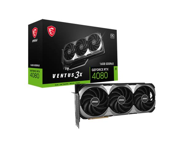 Видеокарта GeForce RTX 4080, 16Gb GDDR6X 256bit, MSI RTX 4080 16GB VENTUS 3X E OC, RTL