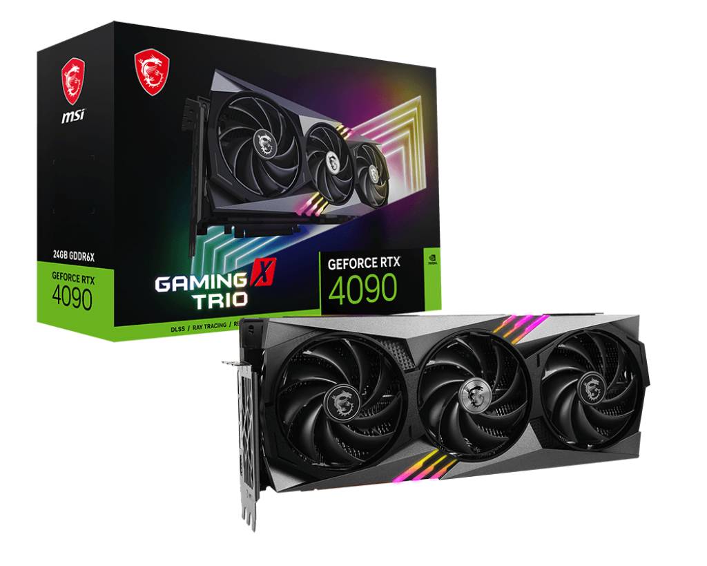 Видеокарта GeForce RTX 4090, 24Gb GDDR6X 384bit, MSI RTX 4090 GAMING X TRIO 24G, RTL