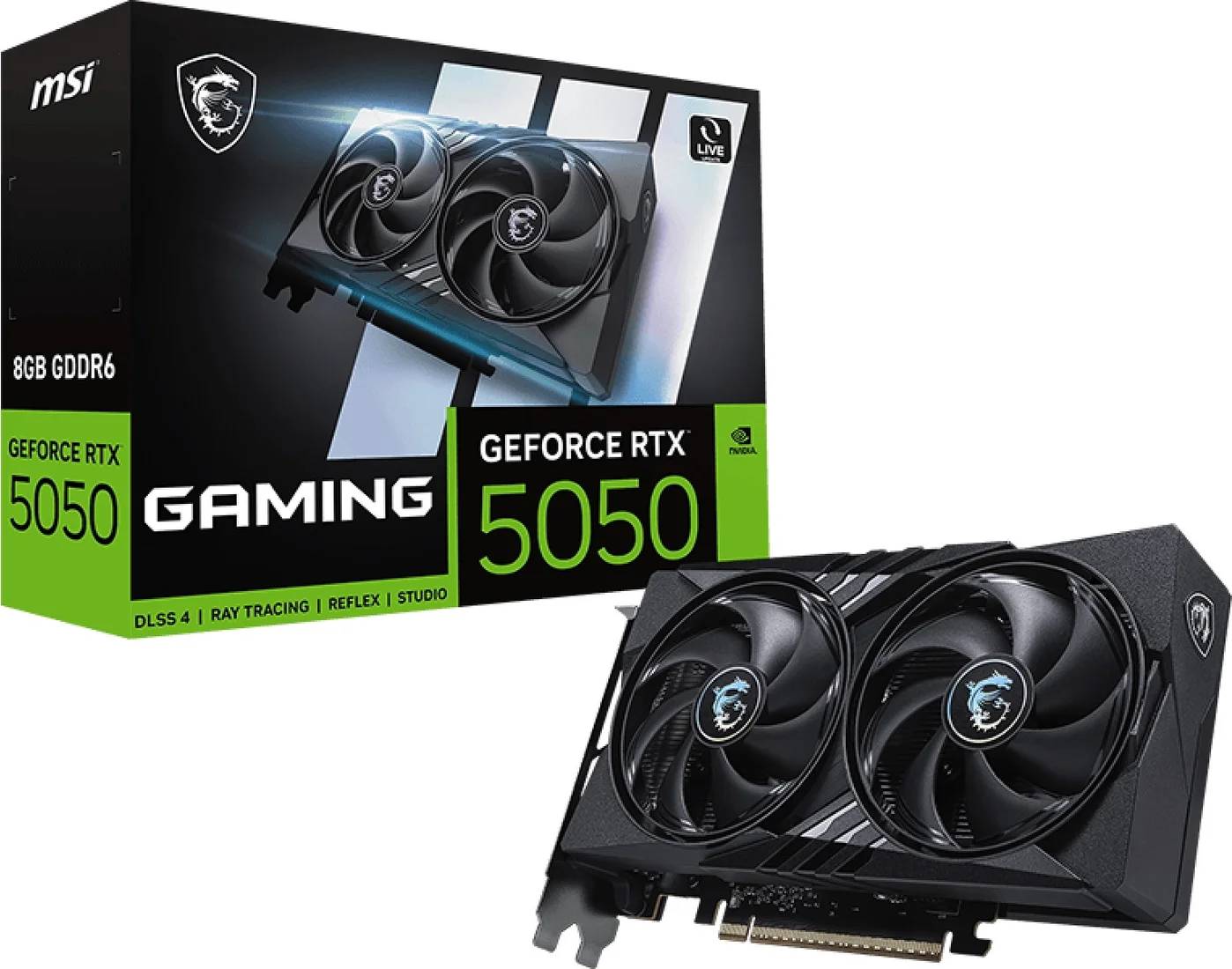 Видеокарта GeForce RTX 5050, 8Gb GDDR6 128bit, MSI RTX 5050 8G GAMING, RTL