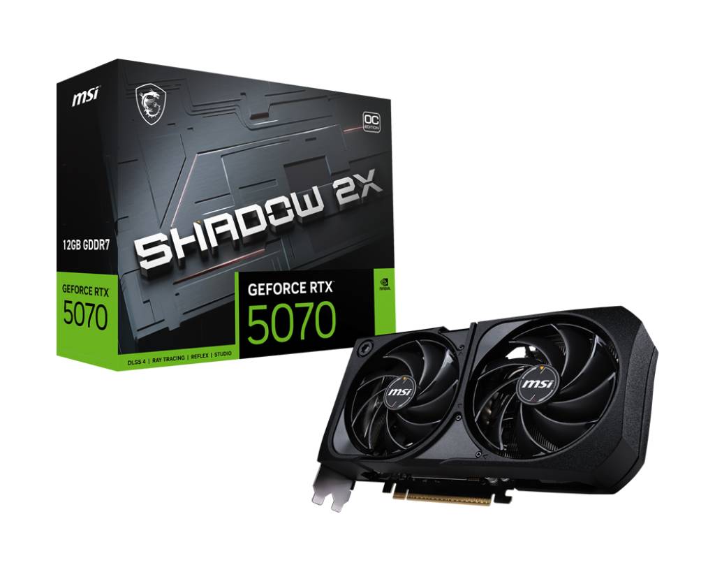 Видеокарта GeForce RTX 5070, 12Gb GDDR7 192bit, MSI RTX 5070 12G SHADOW 2X, RTL
