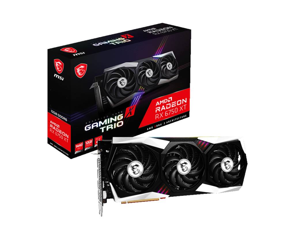 Видеокарта Radeon RX 6750 XT, 12Gb GDDR6 192bit, MSI RX 6750 XT GAMING X TRIO 12G, RTL