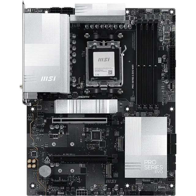 Материнская плата MSI PRO X870E-S EVO WIFI, AM5, (HDMI), 4xDDR V, ATX