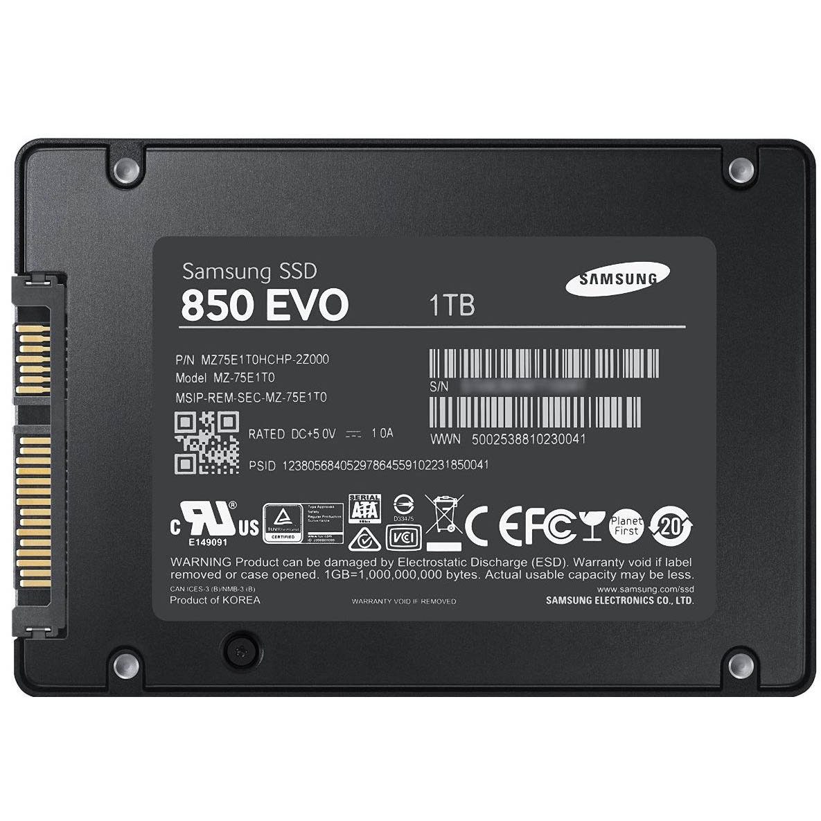 1Tb SSD Samsung 850 EVO, MZ-75E1T0B, 2.5", (540/520), SATA III