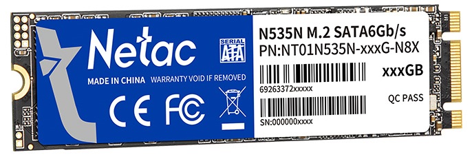 128Gb SSD Netac N535N NT01N535N-128G-N8X, (510/440), SATA M.2