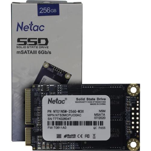 256Gb SSD Netac N5M NT01N5M-256G-M3X, (540/490), mSATA