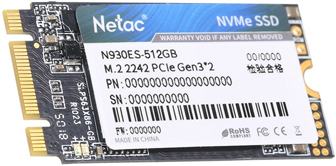 512Gb SSD Netac N930ES NT01N930ES-512G-E2X, (1650/1500), NVMe M.2