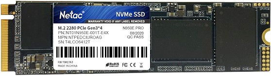 1Tb SSD Netac N950E Pro NT01N950E-001T-E4X, (3350/2800), NVMe M.2