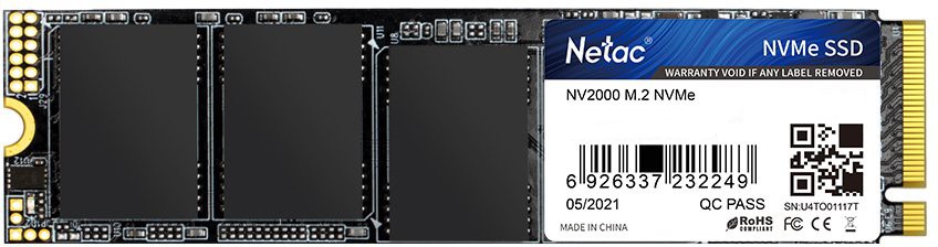 256Gb SSD Netac NV2000 NT01NV2000-256-E4X, (2500/1000), NVMe M.2