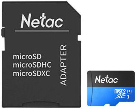 Карта памяти 8Gb Netac NT02P500STN-008G-R, SD Micro, SDHC Class 10, UHS-I U1, переходник