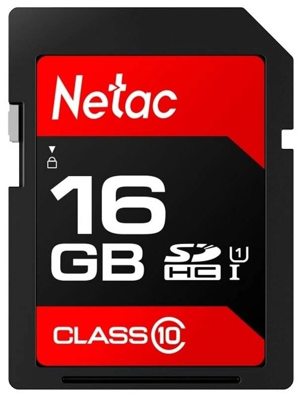 Карта памяти 16Gb Netac P600 NT02P600STN-016G-R, SD, SDHC Class 10, UHS-I U1