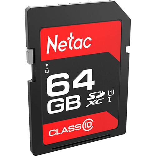 Карта памяти 64Gb Netac P600 NT02P600STN-064G-R, SD, SDXC Class 10, UHS-I U1