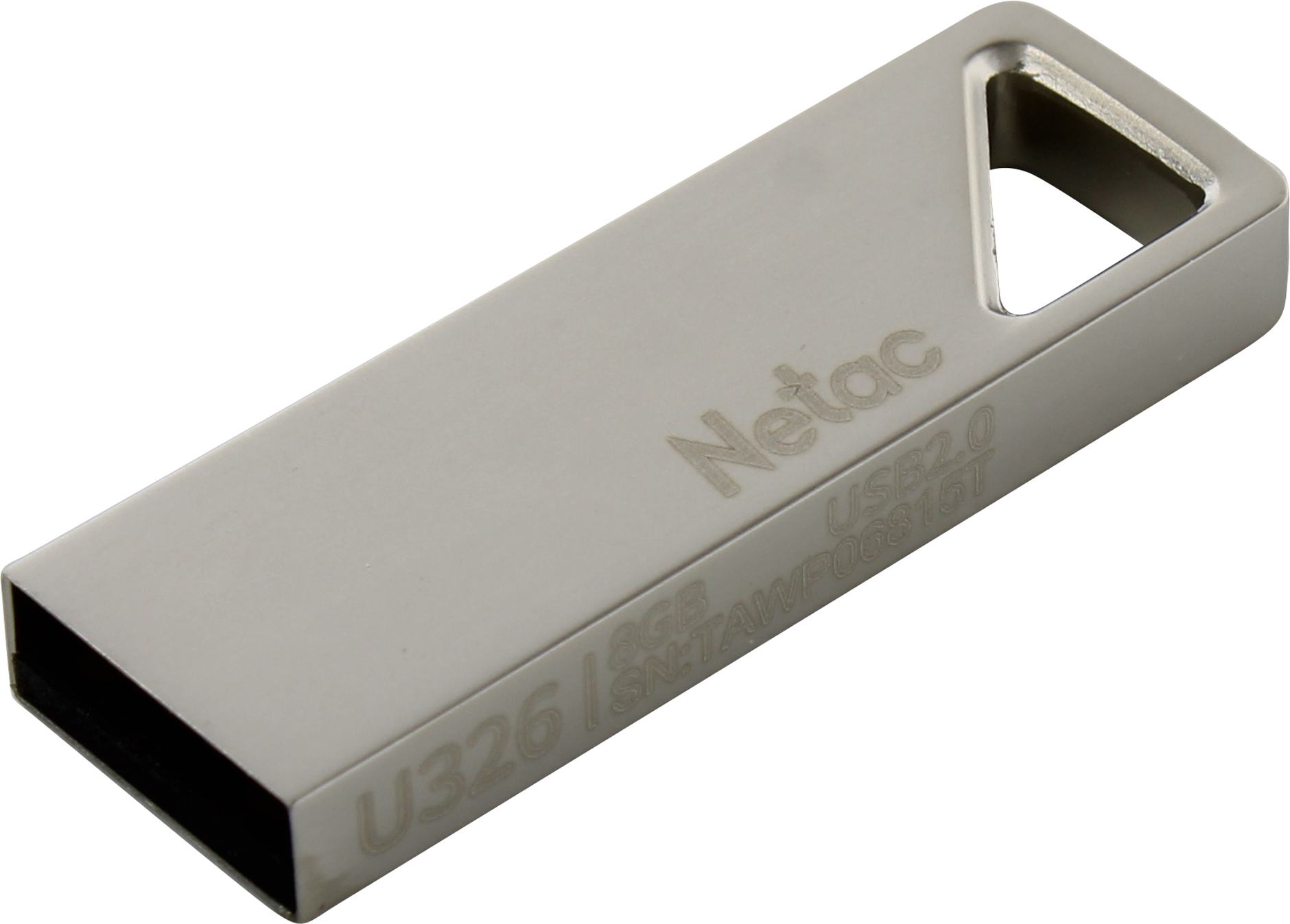 8Gb Netac U326 NT03U326N-008G-20PN, USB2.0, Silver