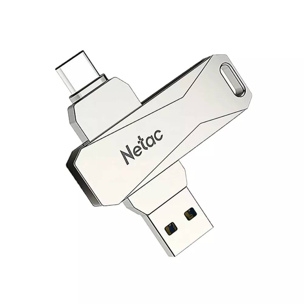 256Gb Netac U782C NT03U782C-256G-30PN, USB3.0 + USB Type-C, Silver