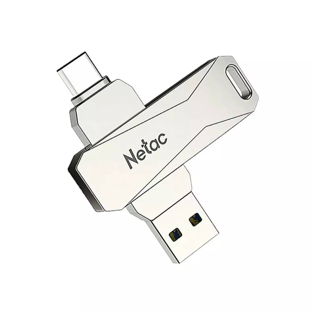 512Gb Netac U782C NT03U782C-512G-30PN, USB3.0 + USB Type-C, Silver