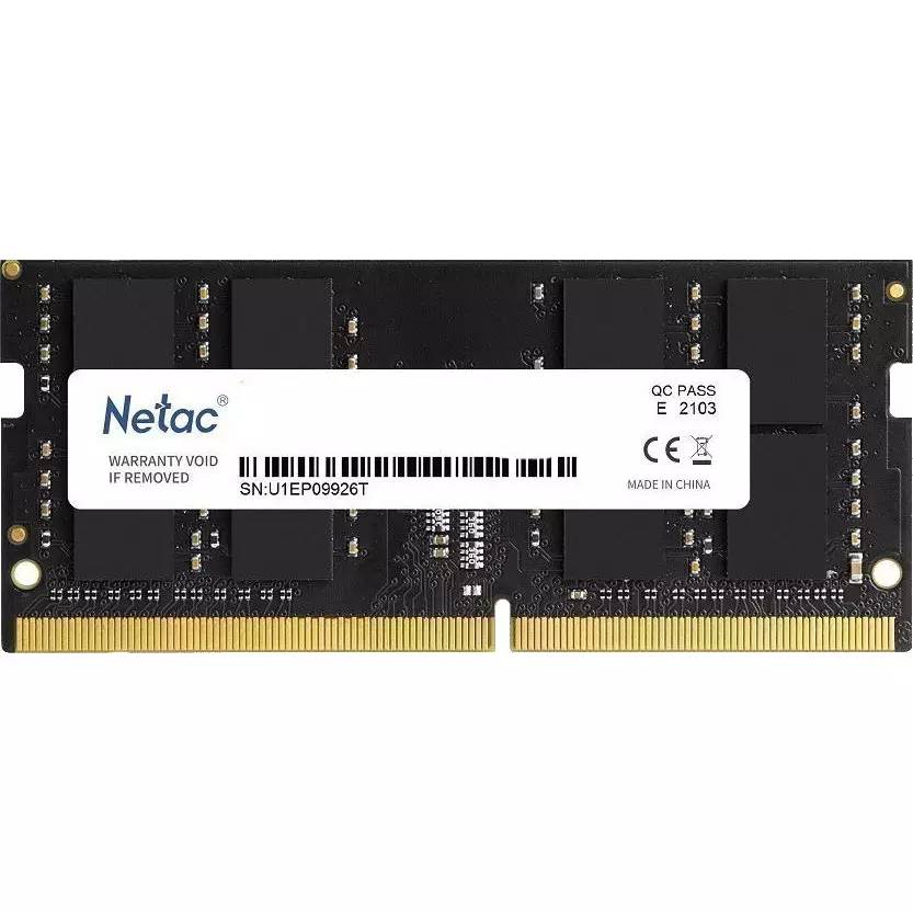 Оперативная память для ноутбука 8Gb Netac Basic NTBSD4N32SP-08, SODIMM DDR IV, PC-25600, 3200MHz