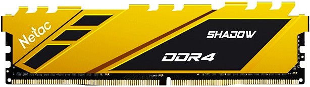 Оперативная память 8Gb Netac Shadow Yellow NTSDD4P26SP-08Y, DDR IV, PC-21300, 2666MHz