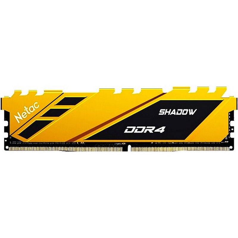 Оперативная память 8Gb Netac Shadow Yellow NTSDD4P32SP-08Y, DDR IV, PC-25600, 3200MHz